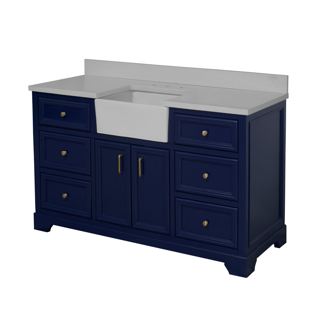 Emiliano 60" Single Bathroom Vanity Set Sand & Stable™ Base 