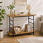 48x16x32"  2-Tier Wood and Iron Console Table with Black Frame and Storage Shelf, Industrial/Modern/Minimalist