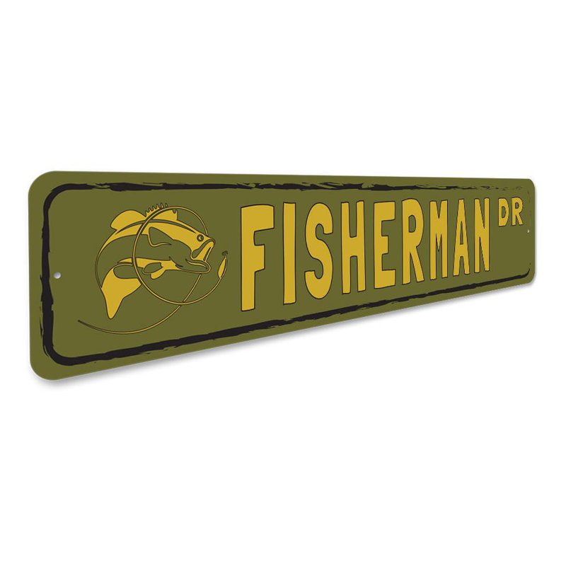 Panneau en aluminium Fisherman Street, H 6 po x l 24 po x P 0,06 po
