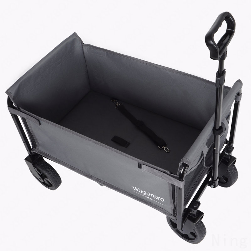 Chariot tout-en-un convertible pliant à 4 roues avec siège et laisse pour chien - Chariot utilitaire pliable robuste pour le camping, la plage, le magasinage - Siège polyvalent et espace de rangement, gris