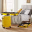 3pc Abs Mustard Yellow Luggage Set
