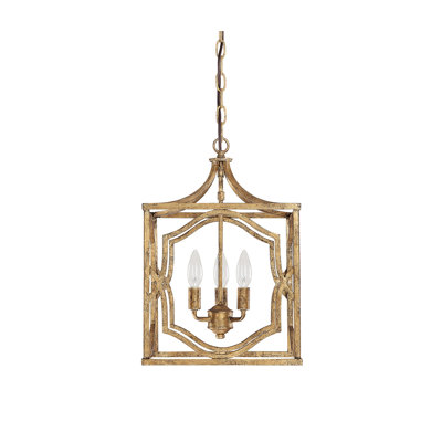 Lanterne suspendue carrée 3 lumières Destrey