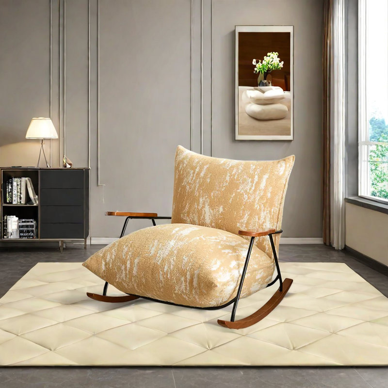 Chaise berçante Modern Home, Jaune/blanc, Brun