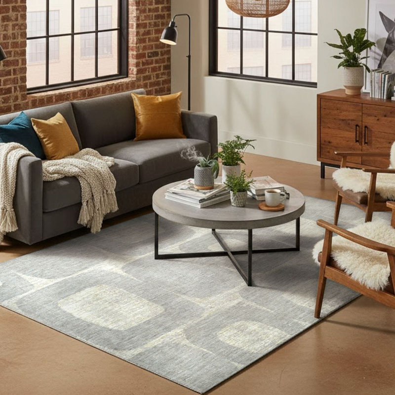 Wold Soft Geometric Modern Plush Washable Area Rug – Coda Collection, Rectangle 7'10" x 9'10"