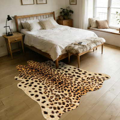 Tapis en similicuir à imprimé animal pour l'intérieur, adapté pour les salons, les chambres à coucher et les bureaux.