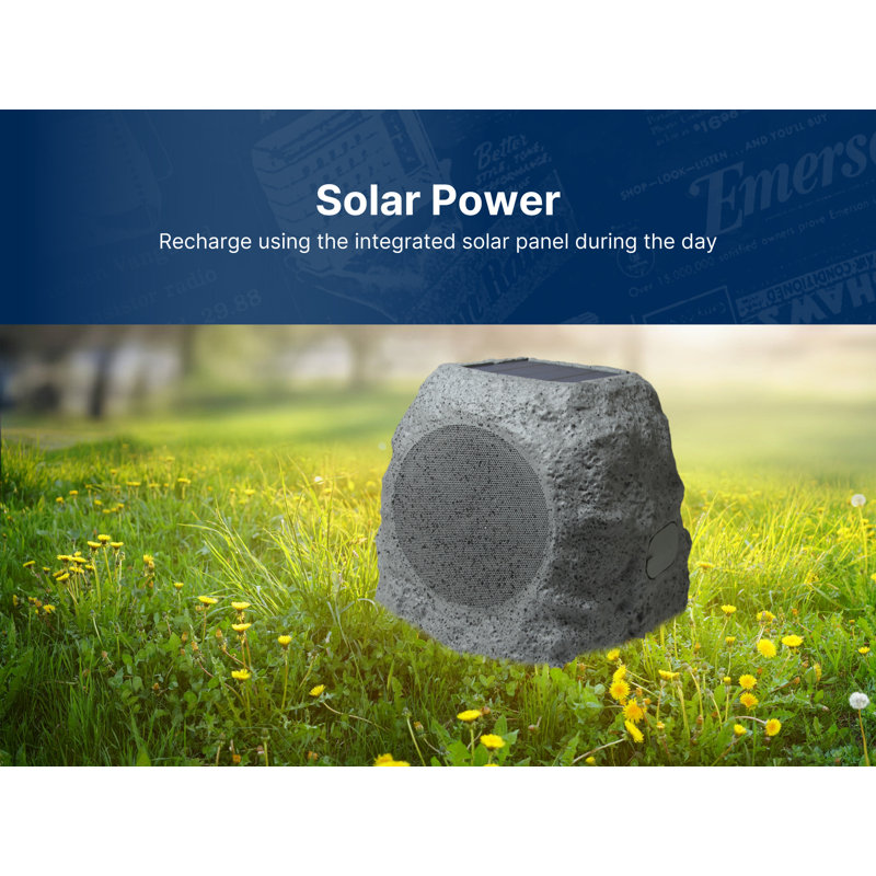 Waterproof Outdoor Rock Party Solar Bluetooth Speaker for Garden Accent