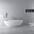 66.9" Freestanding Solid Surface Soaking Bathtub With Overflow