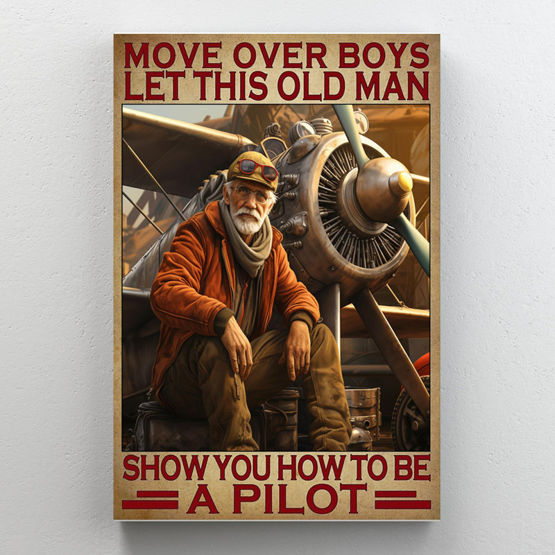«Show You How To Be A Pilot - 1 Pièce Rectangle Gra», H 36 po x l 24 po x P 1,25 po