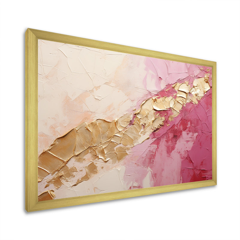 «Pink Gold Minimalisme Poteries I», reproduction sur toile à spirales abstraites, H 24 po x l 32 po x P 1 po