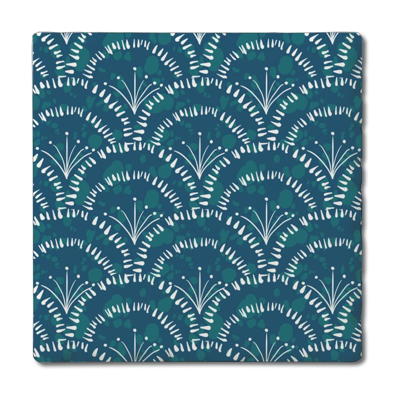 Shell Sketch Single Tumbled Tile Coaster