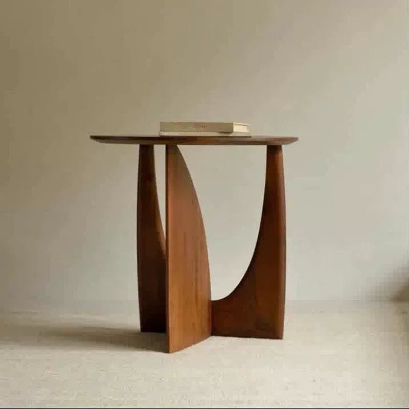 Bord rond en bois massif, Brun