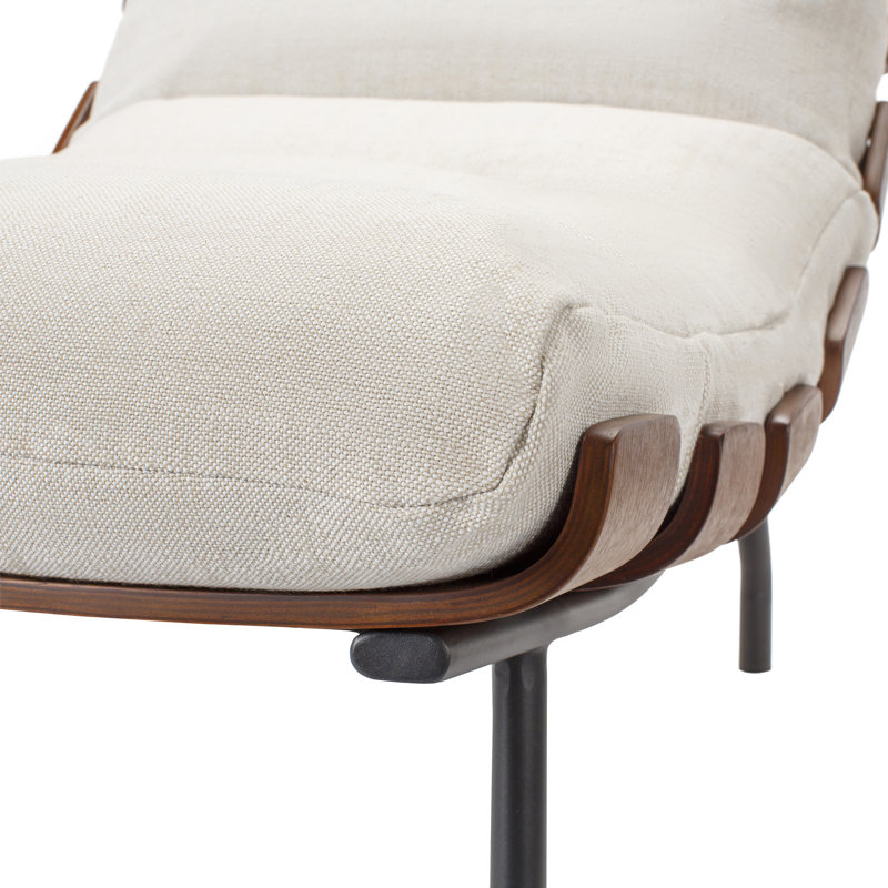 Chaise d'appoint rembourrée Malin, Mélange de polyester gruau