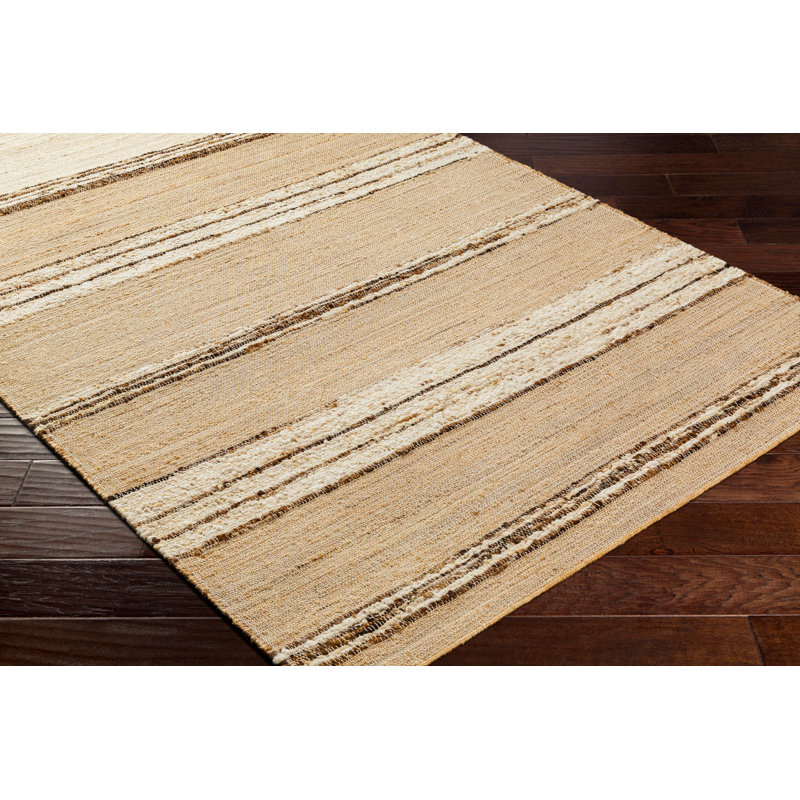 Striped Indoor Rug, Rectangle 9' x 12', Tan