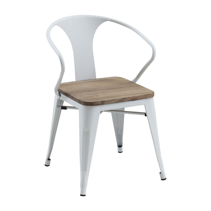 Kreig 17.5'' H Metal Side Chair, White