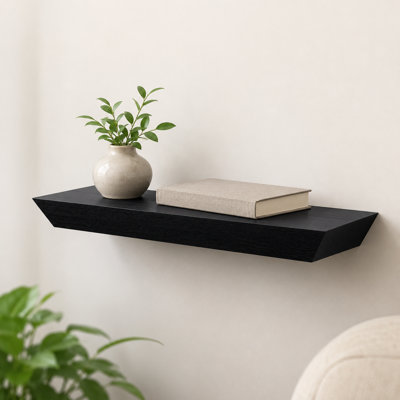 Tablettes flottantes noires avec supports invisibles, présentoir mural, salon, chambre à coucher