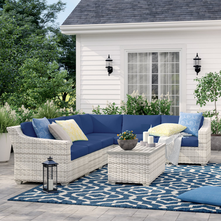 Bannister 5 - Person Modular Patio Conversation Sets with Cushions