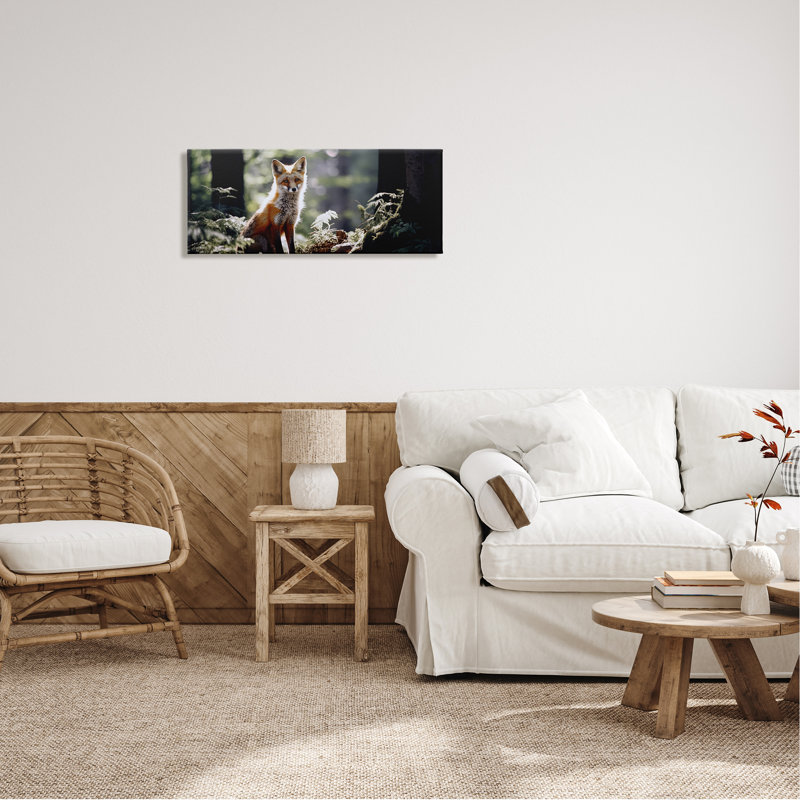 «Fox Under Sun Rays On Canvas» par Ray Powers, H 13 po x l 30 po x P 1,5 po