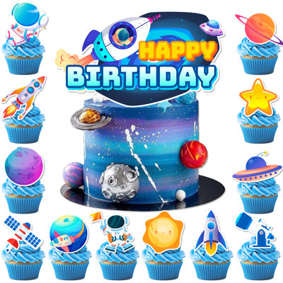 Décoration pour gâteau, 25 pièces Space Cake