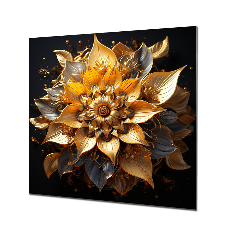 Mandala cercles dorés en or III - Boho Mandala, décoration murale en métal, H 29 po x l 29 po x P 1,5 po