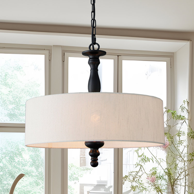 Lustre tambour pour îlot de cuisine 4 lumières Blondina