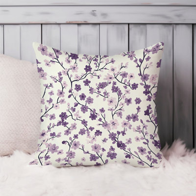 Floral Flowers Retro Pattern - XII Cottage Throw Pillow Cover