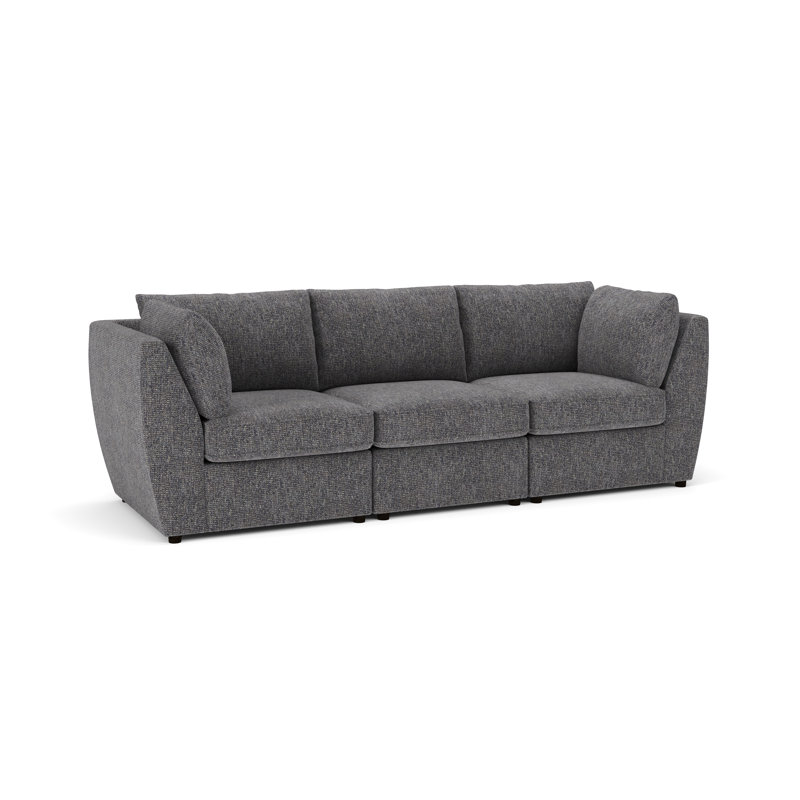 Caldwell 3-Piece Modular Upholstered Sofa, Valet Carbon