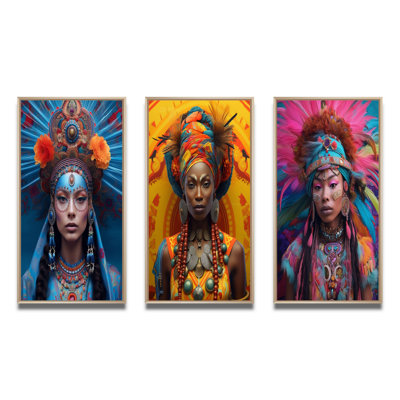 «Vibrant Slavic Spiritual Festive Portraits», 3 pièces