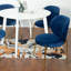 Ensemble de salle à manger 5 pièces Contemporary, table ronde blanche avec 4 chaises-2127258048-2127258074