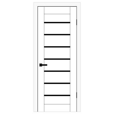 Domino 01 Pre-Hung Soft White Laminated Modern Interior Door 24in x 84in Left In-Swing