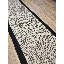Luka Black and White Herringbone Faux Sisal Carpet Stair Runner Black Cotton Border