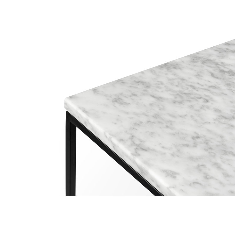 Tonya Frame End Table, White, Black