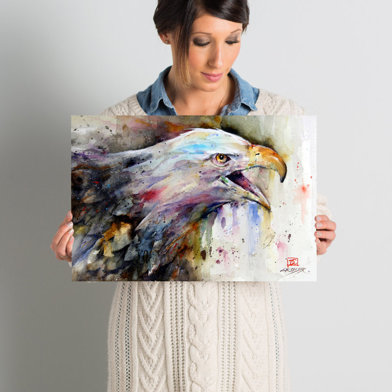 « eagle », reproduction d’art sur toile tendue encadrée, H 12 po x l 18 po x P 1,5 po