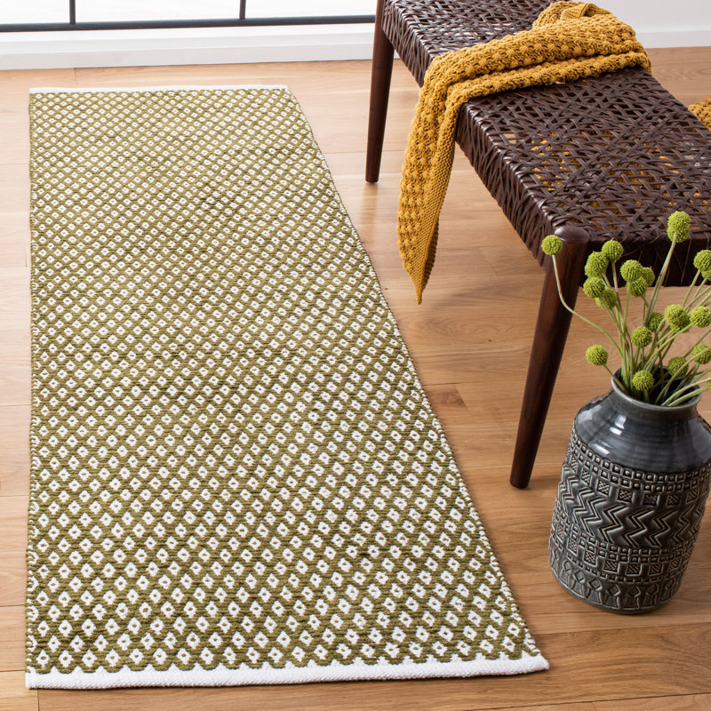 Tapis en coton à tissage plat Dannapaola, Tapis de couloir 2 pi 3 po x 7 pi