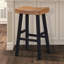 Tabouret en bois massif de 2 pièces, H 29 po, transitionnel, siège en chêne / noir pour utilisation principale
