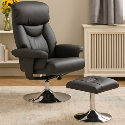 Leather Chair With Footstool