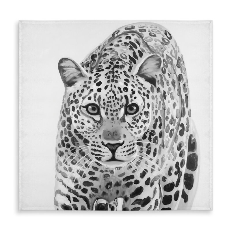 Leopard Ready to Attack Tablecloth - Monochrome Home Decor