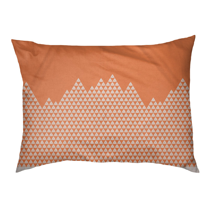 Coussin mountain dog Byrge, Grand (H 14 po x l 42,5 po x P 32,5 po), Orange et gris