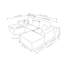 Canapé modulaire de 104 po avec méridienne en U et poches latérales, conception modulaire moderne, assise profonde, canapé rembourré pour le salon / chambre à coucher, sans assemblage requis (tissu moelleux), gris, gauche-1045655551