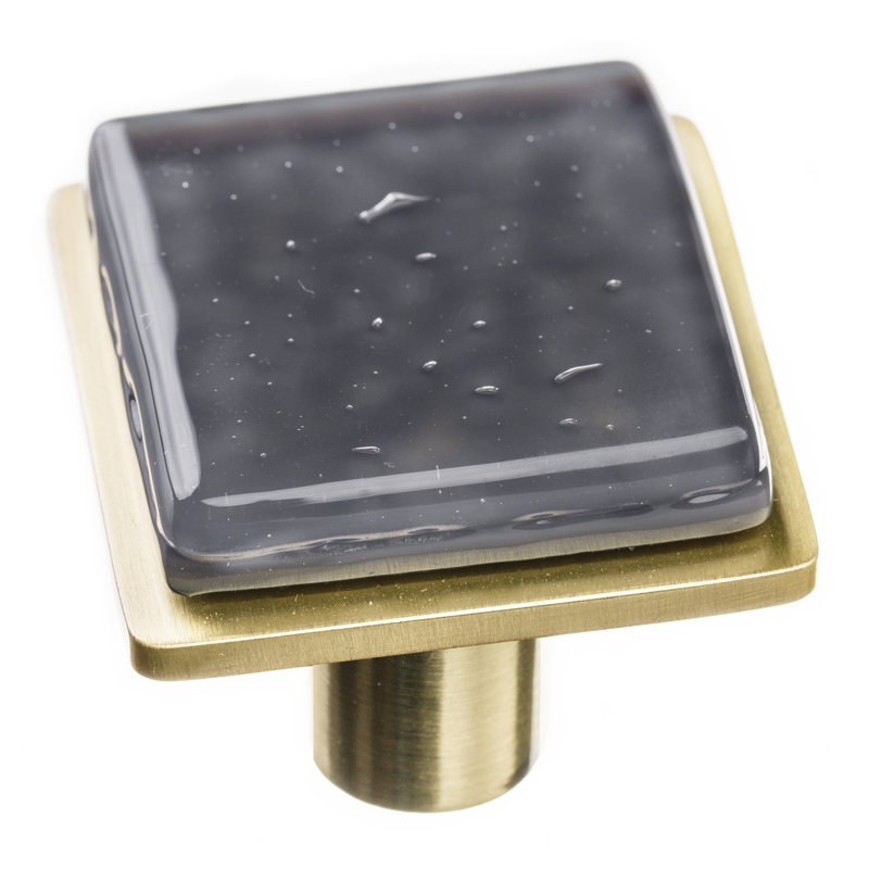 Square Knob, Satin Brass