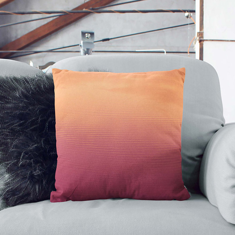 Peach Seascape Cushion with Filling, 55cm H x 55cm W x 20cm D