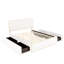 Lit plateforme tapissier 4 blanc avec bord doré - Spacieux et élégant style hypnotisant, blanc, double