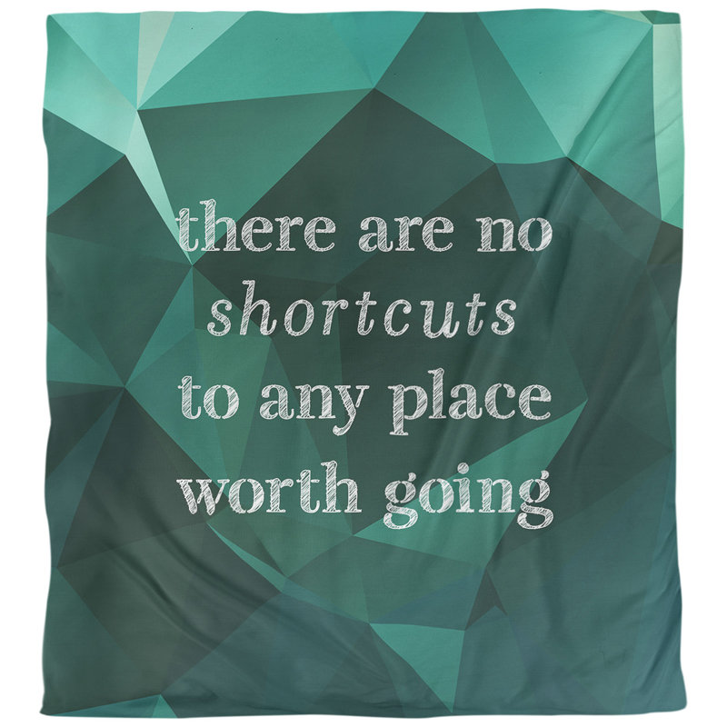 Modern & Contemporary Polyester Geometric Shapes Duvet Cover, King Duvet Cover, Emerald