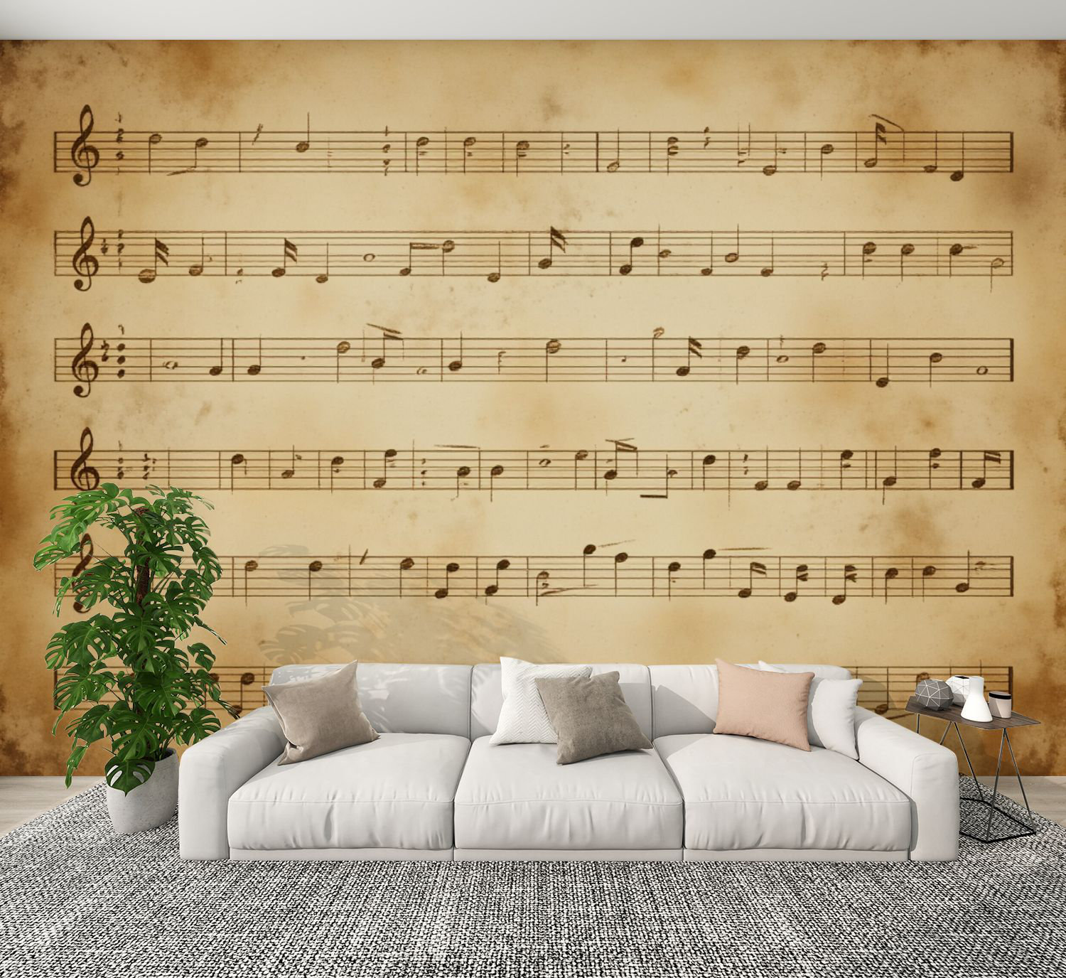 Red Barrel Studio® Vintage Peel and Stick Wallpaper Vintage Sheet Music ...