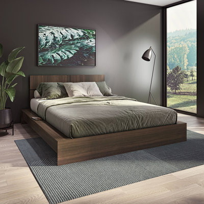 ZEN OMEGA – Platform Bed with Headboard – Easy Assembly, No Box Spring Required
