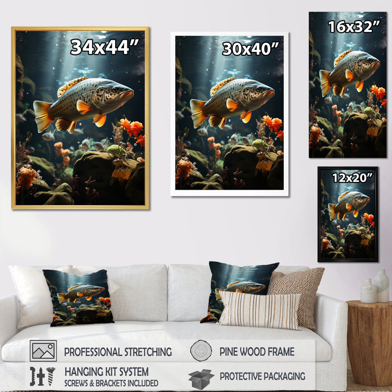 Zabil " Fishing Rustic River II ", Black Picture Framed, 32" H x 16" W x 1" D