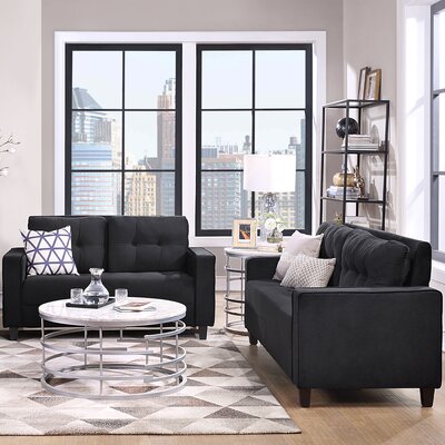 Sofa Set Morden Style Couch Furniture Upholstered Armchair, Loveseat And Three Seat For Home Or Office (Loveseat+Three Person Seat) -  Latitude Run®, 6D4616D8F3DB4A93AC8BE45AF3A243E2
