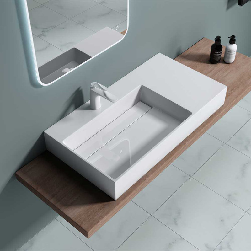 Durovin Bathrooms 480mm L x 900mm W Natural Engineered Stone Rectangular Sink