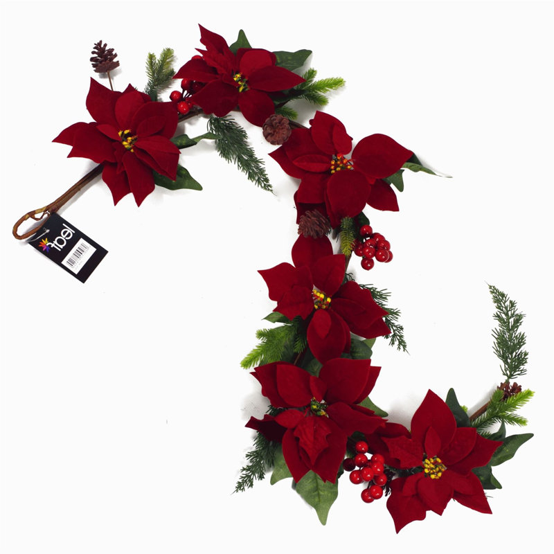 150cm Faux Poinsettia Garland