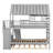 Space-saving Gray Twin House Bunk Beds With Storage And Slide