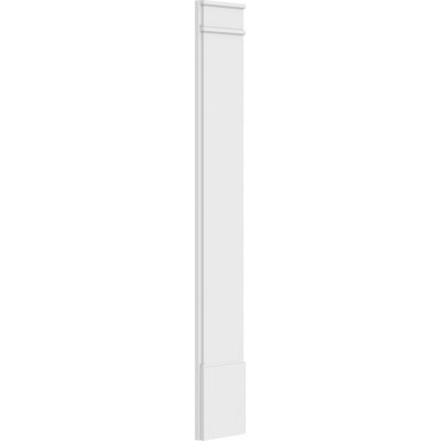 TruCraft Plain Pilaster w/ Decorative Capital & Base, 12"W x 82"H x 2"P Base Can Be Trimmed Up To 6 5/8", Architectural Grade PVC, Sold As Pair